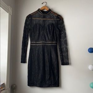 Black body con lace short dress